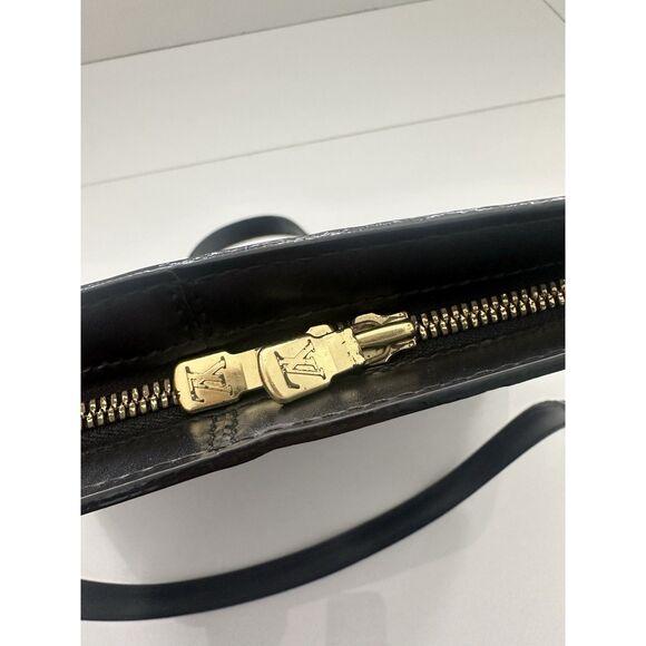 LOUIS VUITTON Black Noir Epi Leather Lussac Shoulder Bag - Picture 6 of 12